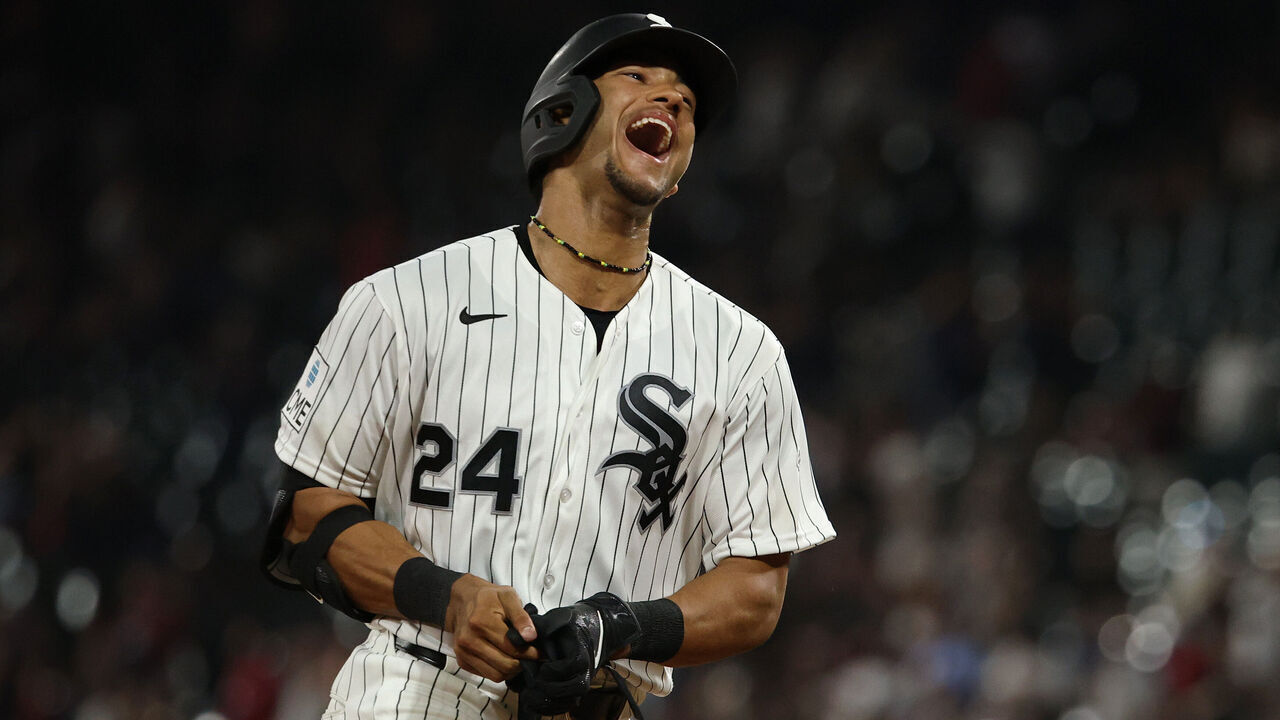 CHICAGO, ILLINOIS - JUNE 09: Braden Montgomery #24 of the Chicago White Sox celebrates his walk-off, two-run home run in the 10th inning against the Atlanta Braves in his MLB debut at Rate Field on June 09, 2026 in Chicago, Illinois.