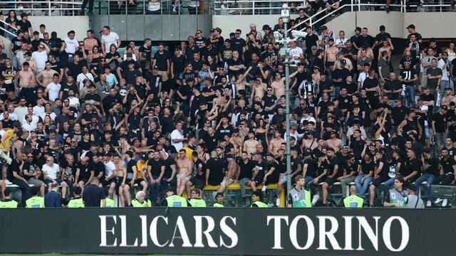 TURIN, ITALY - MAY 24: Fans and supporters of Juventus FC during the Serie A match between Torino FC and Juventus FC at Stadio Olimpico di Torino on May 24, 2026 in Turin, Italy.