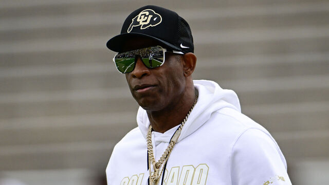 BOULDER, CO - APRIL 11:Colorado Buffaloes' head football coach Deion Coach Prime Sanders walks the field before the start of the Black and Gold spring football game at Folsom Field in Boulder on Saturday, April 11, 2026.