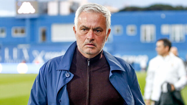 Jose Mourinho, head coach of SL Benfica, during the Primeira Liga match between GD Estoril Praia and SL Benfica at Estadio Antonio Coimbra da Mota in Estoril, Portugal, on May 16, 2026.