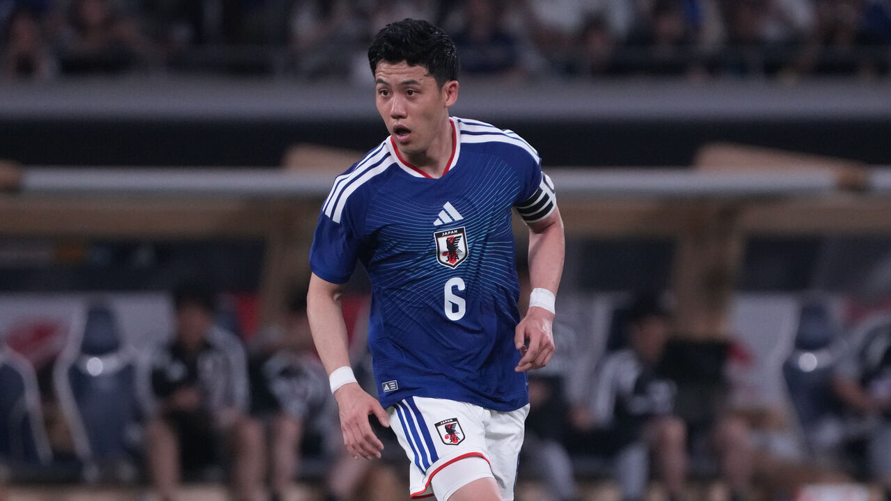 TOKYO, JAPAN - MAY 31: Wataru Endo of Japan in action during the international friendly match between Japan and Iceland at MUFG Stadium on May 31, 2026 in Tokyo, Japan.