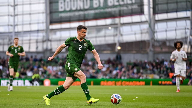 Dublin , Ireland - 28 May 2026; Seamus Coleman of Republic of Ireland during the international friendly match between Republic of Ireland and Qatar at the Aviva Stadium in Dublin.