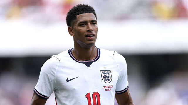 ORLANDO, FLORIDA - JUNE 10: Jude Bellingham #10 of England looks on during the International Friendly match between England and Costa Rica at Inter&Co Stadium on June 10, 2026 in Orlando, Florida.
