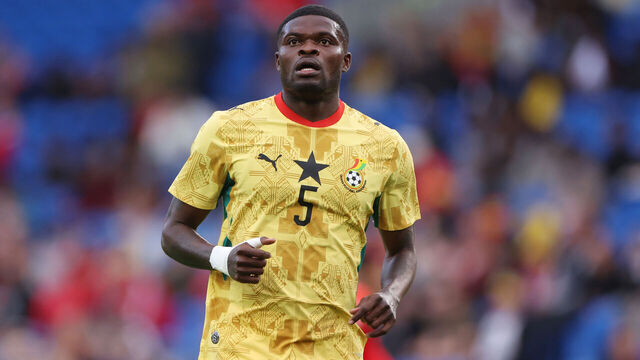 CARDIFF, WALES - JUNE 02: Thomas Partey of Ghana during the international friendly match between Wales and Ghana at Cardiff City Stadium on June 02, 2026 in Cardiff, Wales.