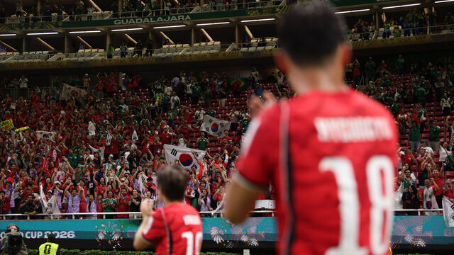 GUADALAJARA, MEXICO - JUNE 11: Fans of Korea Republic show their support after the team's victory in the FIFA World Cup 2026 Group A match between Korea Republic and Czechia at Guadalajara Stadium on June 11, 2026 in Guadalajara, Mexico.