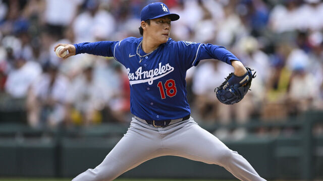 CHICAGO, ILLINOIS - JUNE 13: Yoshinobu Yamamoto #18 of the Los Angeles Dodgers delivers a pitch during the first inning of the game against the Chicago White Sox at Rate Field on June 13, 2026 in Chicago, Illinois.