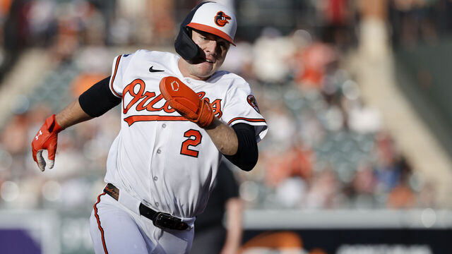 BALTIMORE, MD - JUNE 13: Gunnar Henderson (2) of the Baltimore Orioles runs around the bases on his way to scoring a run in the seventh inning during an MLB game against the San Diego Padres on June 13, 2026 at Oriole Park at Camden Yards in Baltimore, Maryland.