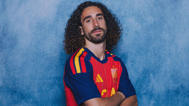 CHATTANOOGA, TENNESSEE - JUNE 09: (EXCLUSIVE COVERAGE)(EDITOR'S NOTE: This image has been digitally altered.) Marc Cucurella #24 of Spain poses for a portrait during the official FIFA World Cup 2026 portrait session on June 09, 2026 in Chattanooga, Tennessee.