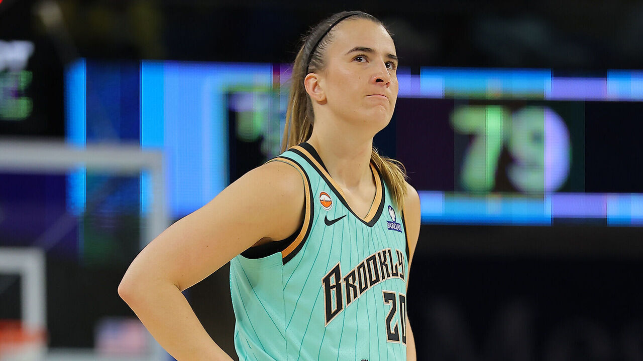 CHICAGO, IL - JUNE 17: Sabrina Ionescu #20 of the New York Liberty looks on during the second half of a 2026 WNBA Commissioner's Cup game against the Chicago Sky on June 17, 2026 at Wintrust Arena in Chicago, Illinois.