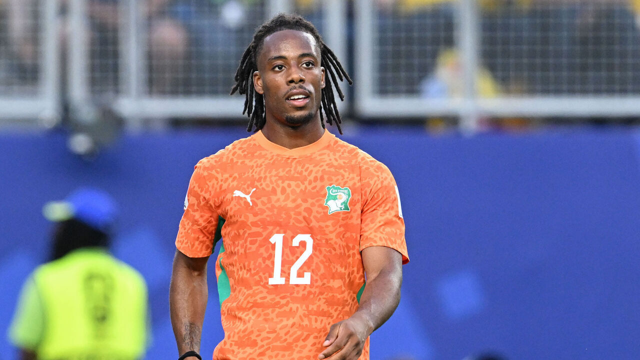 PHILADELPHIA, PA - JUNE 14: Elye Wahi #12 of Côte d'Ivoire looks on during the FIFA World Cup 2026 Group E match between Cote d'Ivoire and Ecuador on June 14th, 2026 at Philadelphia Stadium in Philadelphia, PA.