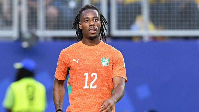 PHILADELPHIA, PA - JUNE 14: Elye Wahi #12 of Côte d'Ivoire looks on during the FIFA World Cup 2026 Group E match between Cote d'Ivoire and Ecuador on June 14th, 2026 at Philadelphia Stadium in Philadelphia, PA.