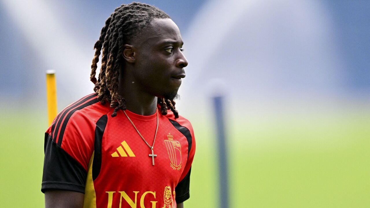 Belgium's Jeremy Doku pictured during a training session of Belgian national soccer team Red Devils in their base camp, home of the Seattle Sounders, Renton, Seattle, USA, on Friday 19 June 2026. The Red Devils prepare for their next game in the group stage of the 2026 FIFA World Cup. BELGA PHOTO DIRK WAEM