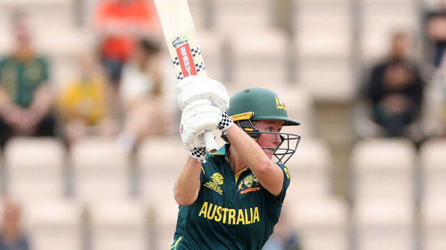 SOUTHAMPTON, ENGLAND - JUNE 20: Beth Mooney of Australia bats during the ICC Women's T20 World Cup Group A match between Australia and Netherlands at Hampshire Bowl on June 20, 2026 in Southampton, England.