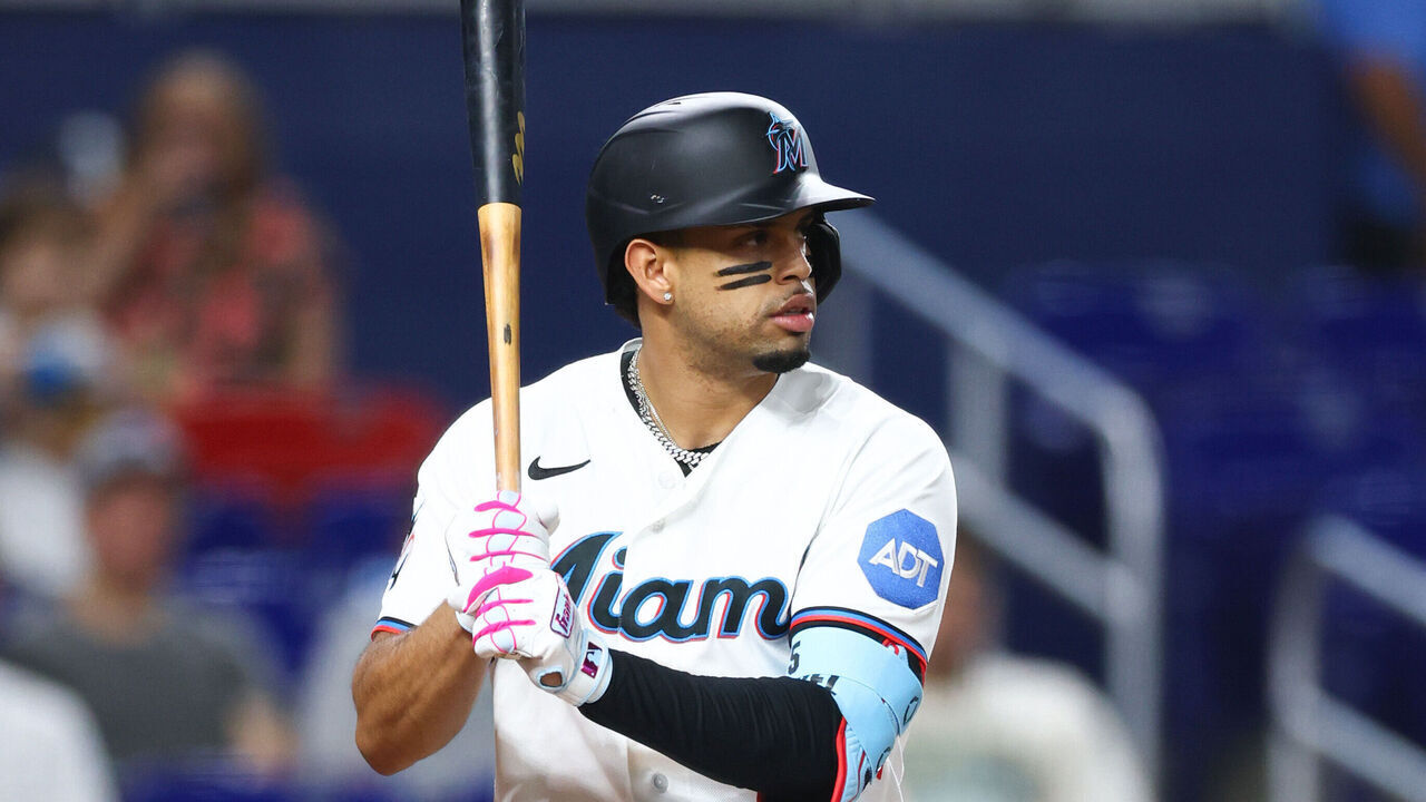 MIAMI, FLORIDA - JUNE 10: Christopher Morel #5 of the Miami Marlins at bat against the Arizona Diamondbacks in the fourth inning of the game at loanDepot park on June 10, 2026 in Miami, Florida.