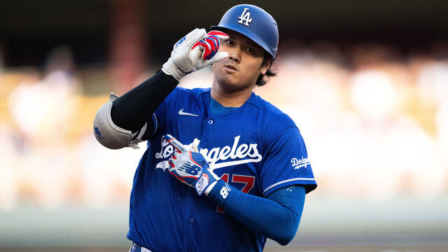 MINNEAPOLIS, MINNESOTA - JUNE 22: Shohei Ohtani #17 of the Los Angeles Dodgers hits a solo home run against the Minnesota Twins during the first inning of the game at Target Field on June 22, 2026 in Minneapolis, Minnesota.