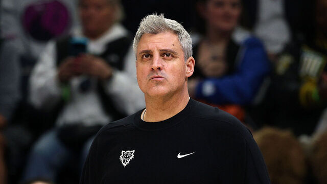 MINNEAPOLIS, MINNESOTA - MARCH 03: Assistant coach Micah Nori of the Minnesota Timberwolves looks on prior to the start of the game against the Memphis Grizzlies at Target Center on March 03, 2026 in Minneapolis, Minnesota. The Timberwolves defeated the Grizzlies 117-110.