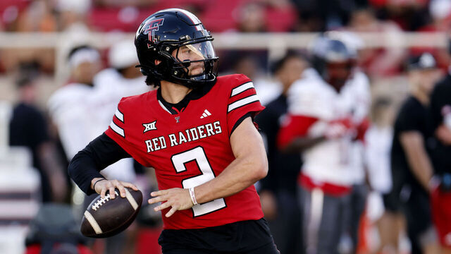 LUBBOCK, TEXAS - APRIL 17: Brendan Sorsby #2 of the Texas Tech Red Raiders passes during the Texas Tech Spring Game at Jones AT&T Stadium on April 17, 2026 in Lubbock, Texas.