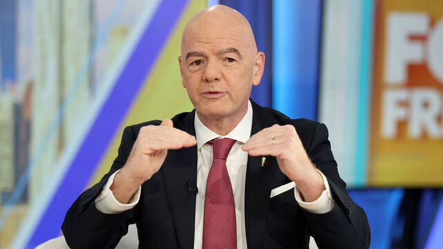 NEW YORK, NEW YORK - JUNE 23: FIFA President Gianni Infantino visits "Fox & Friends" at Fox News Channel Studios on June 23, 2026 in New York City.