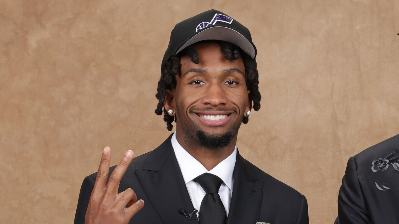 BROOKLYN, NY - JUNE 23: Darryn Peterson and AJ Dybantsa poses for a portrait after being drafted by the Utah Jazz and the Washington Wizards during the 2026 NBA Draft - Round One on June 23, 2026 at Barclays Center in Brooklyn, New York. Mandatory Copyright Notice: Copyright 2026 NBAE