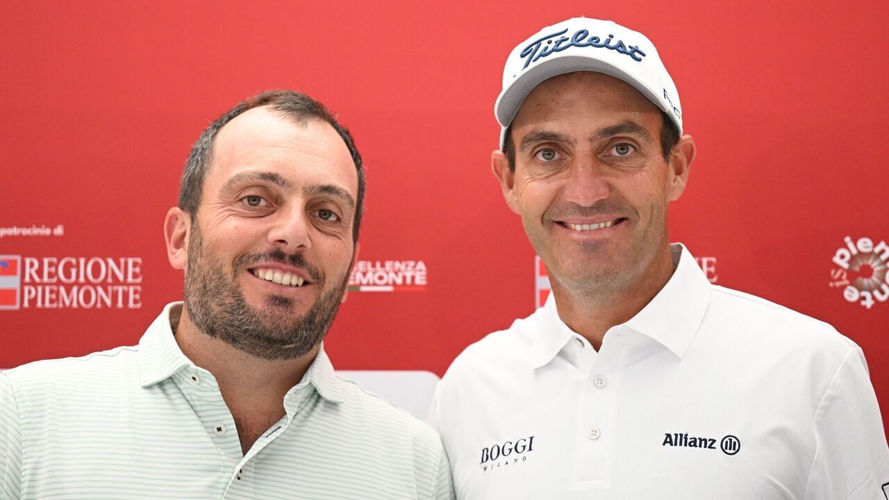TURIN, ITALY - JUNE 24: Francesco Molinari and Edoardo Molinari of Italy during their press conference prior to the DS Automobiles 83rd Open d'Italia 2026 at Circolo Golf Torino on June 24, 2026 in Turin, Italy.