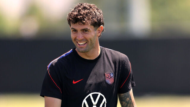 IRVINE, CALIFORNIA - JUNE 23: Christian Pulisic of the United States participates during a training session for the 2026 World Cup at Great Park Sports Complex on June 23, 2026 in Irvine, California.