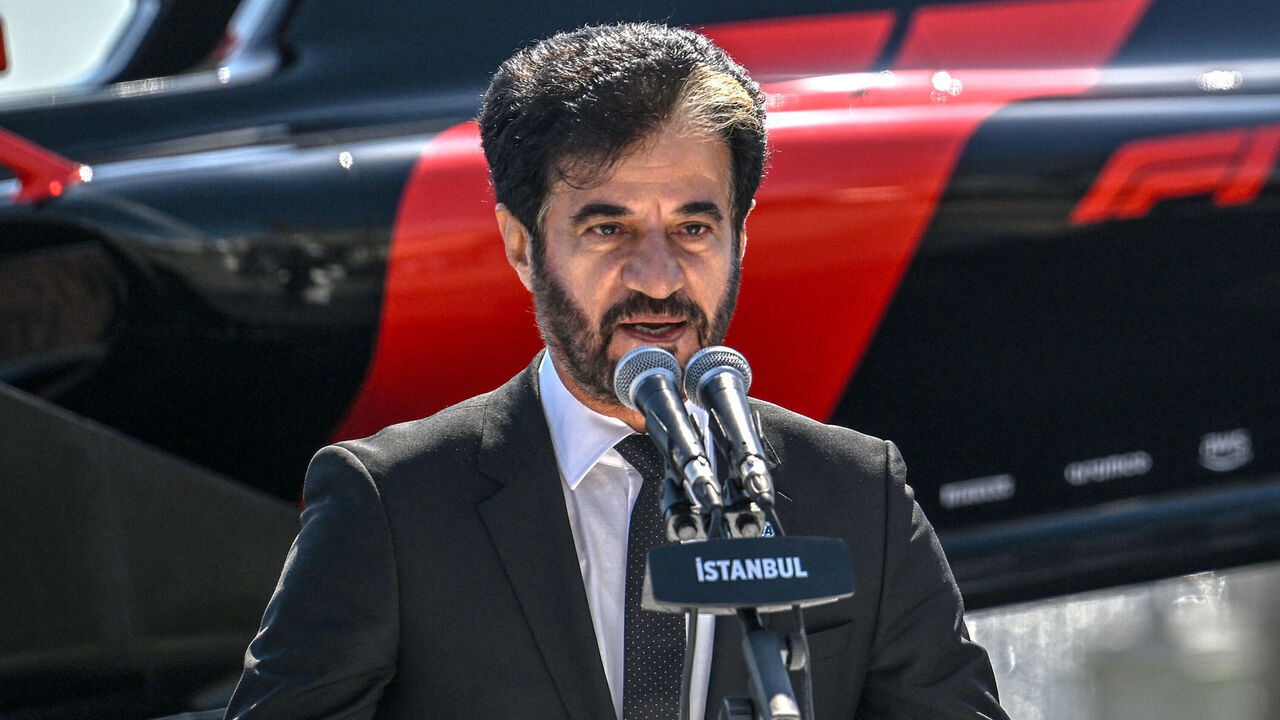 FIA president Mohammed ben Sulayem delivers a speech at Dolmabahce Palace Presidental, in Istanbul, on April 24,2026, during an event to announce the return of the Turkish Grand Prix the Formula One calendar after a six year hiatus in 2027.