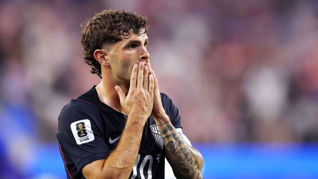 INGLEWOOD, CALIFORNIA - JUNE 25: Christian Pulisic #10 of the United States looks on during the FIFA World Cup 2026 Group D match between Türkiye and USA at Los Angeles Stadium on June 25, 2026 in Inglewood, California.