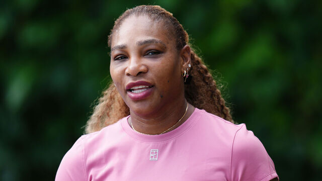 Serena Williams of the United States arriving at the practice courts during a practice session ahead of the 2026 Wimbledon Championships at the All England Lawn Tennis and Croquet Club, London. Picture date: Tuesday June 23, 2026.