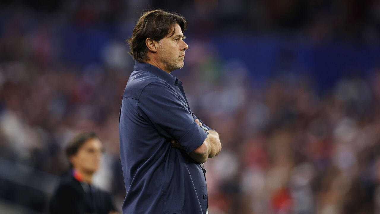 INGLEWOOD, CALIFORNIA - JUNE 25: Mauricio Pochettino, Head Coach of the United States, looks on during the FIFA World Cup 2026 Group D match between Türkiye and USA at Los Angeles Stadium on June 25, 2026 in Inglewood, California.