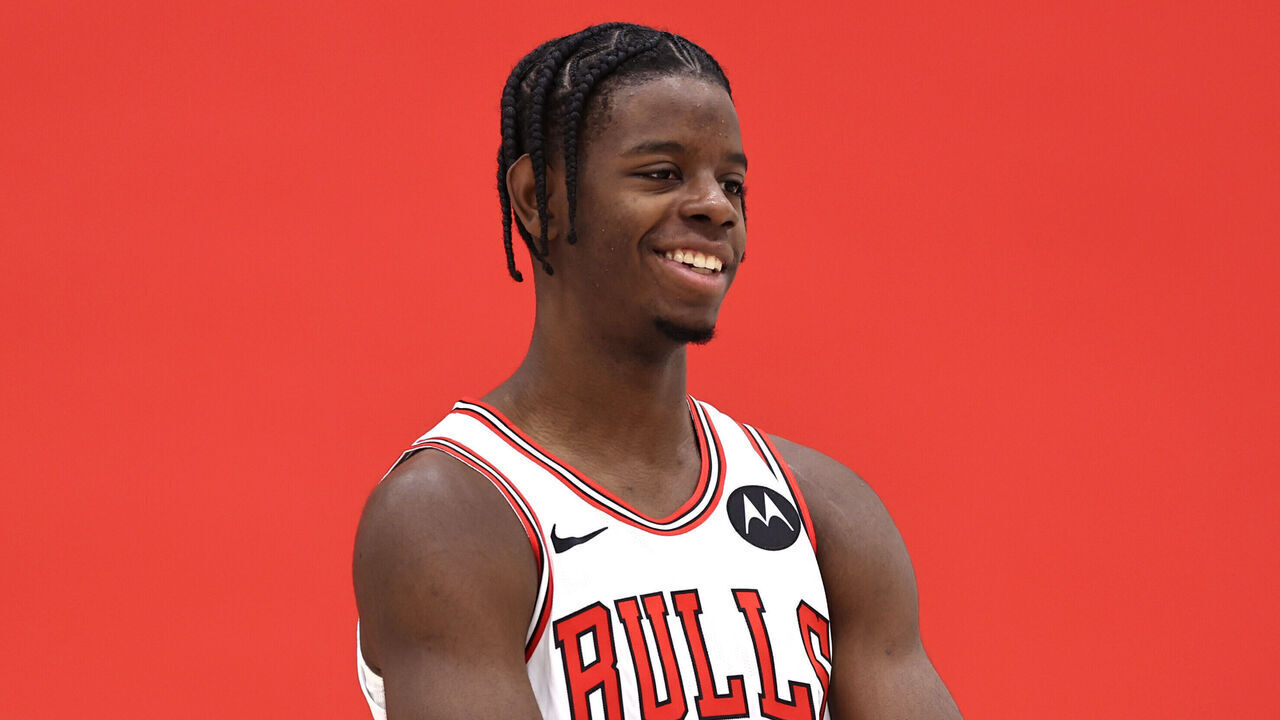 CHICAGO, ILLINOIS - JUNE 26: Chicago Bulls first round draft picks Caleb Wilson poses for a portrait after a press conference at Advocate Center on June 26, 2026 in Chicago, Illinois. (