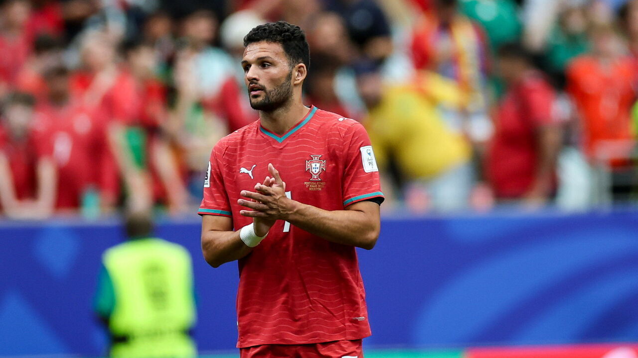 Houston, United States - June 17: Portugal's Gonçalo Ramos thank their fans during the FIFA World Cup 2026 Group K match between Portugal and Congo DR at Houston Stadium on June 17, 2026 in Houston, United States.