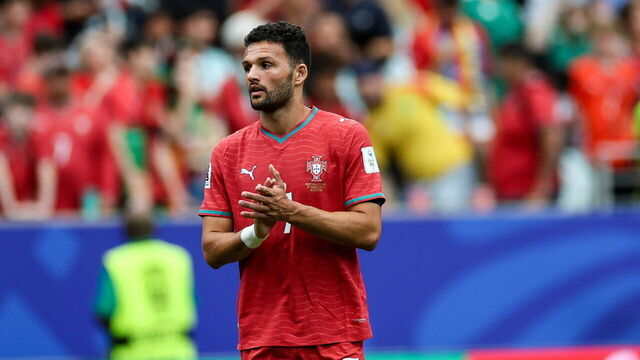 Houston, United States - June 17: Portugal's Gonçalo Ramos thank their fans during the FIFA World Cup 2026 Group K match between Portugal and Congo DR at Houston Stadium on June 17, 2026 in Houston, United States.