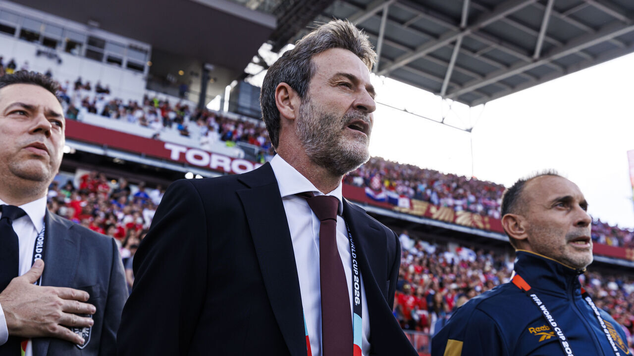 TORONTO, CANADA - JUNE 23: Panama Head Coach Thomas Christiansen looks on prior to the FIFA World Cup 2026 Group L match between Panama and Croatia at Toronto Stadium on June 23, 2026 in Toronto, Canada.