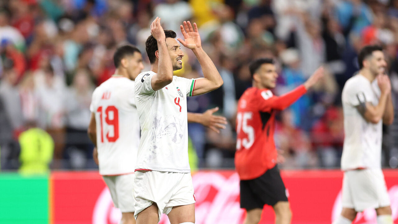 SEATTLE, WASHINGTON - JUNE 26: Shoja Khalilzadeh #4 of IR Iran reacts after scoring a goal that was ruled offside following a VAR review during the FIFA World Cup 2026 Group G match between Egypt and IR Iran at Seattle Stadium on June 26, 2026 in Seattle, Washington.