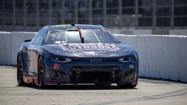 SAN DIEGO, CA - JUNE 21: Ty Dillon (#10 Kaulig Racing The Fallen Outdoors Chevrolet) makes his way along pit lane at the NASCAR Cup Series Anduril 250 Race the Base on June 21, 2026, at Naval Base Coronado in San Diego, CA.
