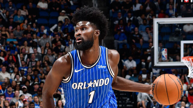 ORLANDO, FL - MARCH 1: Jonathan Isaac #1 of the Orlando Magic drives to the basket during the game against the Detroit Pistons on March 1, 2026 at Kia Center in Orlando, Florida. Mandatory Copyright Notice: Copyright 2026 NBAE