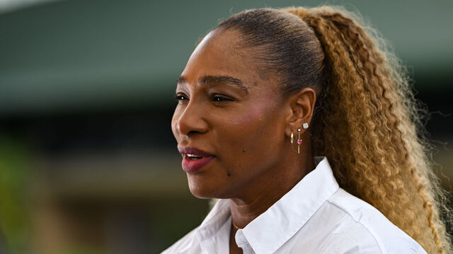 LONDON, ENGLAND - JUNE 28: Serena Williams of the United States attends a interview ahead of The Championships Wimbledon 2026 at All England Lawn Tennis and Croquet Club on June 28, 2026 in London, England.