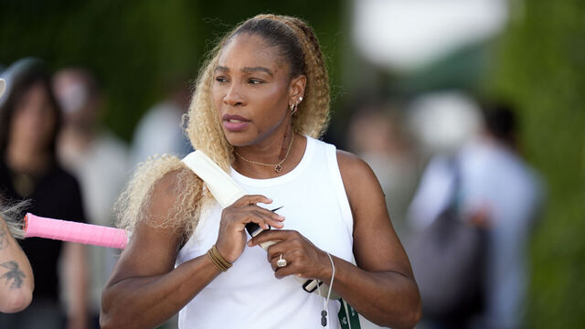 Serena Williams of The United States at the All England Lawn Tennis and Croquet Club, London, ahead of the 2026 Wimbledon Championships. Picture date: Sunday June 28, 2026.