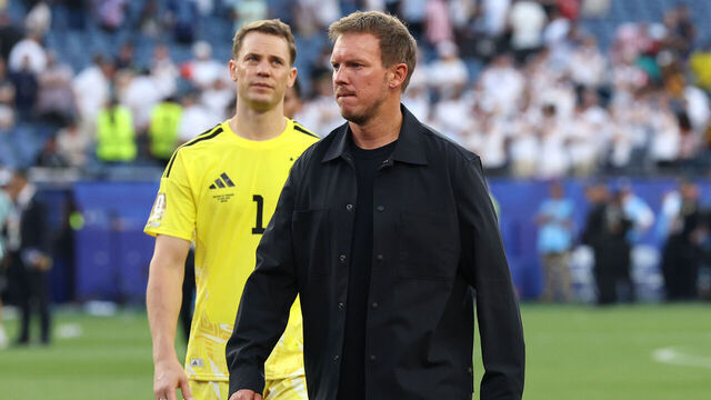FOXBOROUGH, MASSACHUSETTS - JUNE 29: Julian Nagelsmann, Head Coach of Germany, reacts after the penalty shootout loss during the FIFA World Cup 2026 Round Of 32 match between Germany and Paraguay at Boston Stadium on June 29, 2026 in Foxborough, Massachusetts.