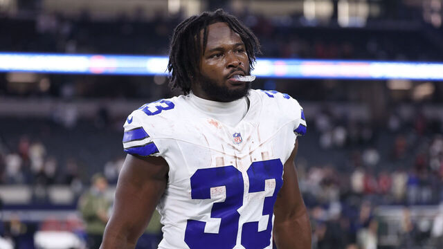 ARLINGTON, TEXAS - NOVEMBER 03: Javonte Williams #33 of the Dallas Cowboys walks off the field after the game against the Arizona Cardinals at AT&T Stadium on November 03, 2025 in Arlington, Texas.