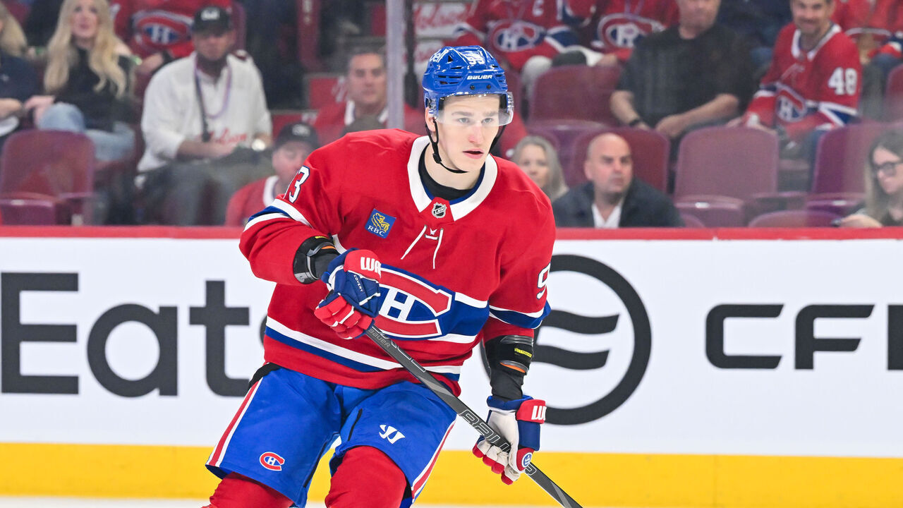 MONTREAL, CANADA - MAY 16: Ivan Demidov #93 of the Montréal Canadiens skates during the second period against the Buffalo Sabres in Game Six of the Second Round of the 2026 Stanley Cup Playoffs at the Bell Centre on May 16, 2026 in Montreal, Quebec, Canada.