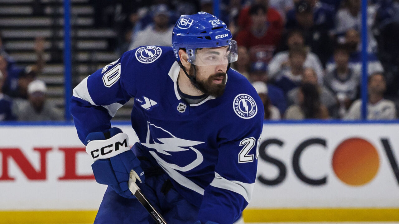 TAMPA, FL - MAY 3: Nick Paul #20 of the Tampa Bay Lightning skates against the Montreal Canadiens in Game Seven of the First Round of the 2026 Stanley Cup Playoffs at Benchmark International Arena on May 3, 2026 in Tampa, Florida.