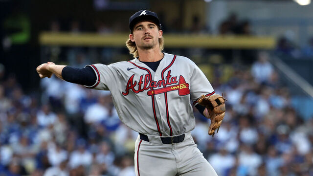 LOS ANGELES, CA - May 08: Jim Jarvis #74 of the Atlanta Braves in action during the game against the Los Angeles Dodgers at Dodger Stadium on May 8, 2026 in Los Angeles, California.