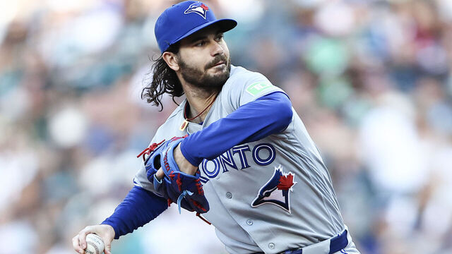 SEATTLE, WASHINGTON - JULY 03: Dylan Cease #84 of the Toronto Blue Jays pitches during the first inning against the Seattle Mariners at T-Mobile Park on July 03, 2026 in Seattle, Washington.