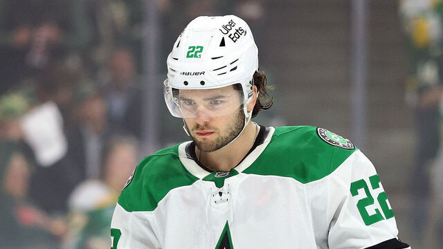 ST PAUL, MINNESOTA - APRIL 30: Mavrik Bourque #22 of the Dallas Stars looks on against the Minnesota Wild in the first period of Game Six of the First Round of the 2026 Stanley Cup Playoffs at Grand Casino Arena on April 30, 2026 in St Paul, Minnesota. The Wild defeated the Stars 5-2.