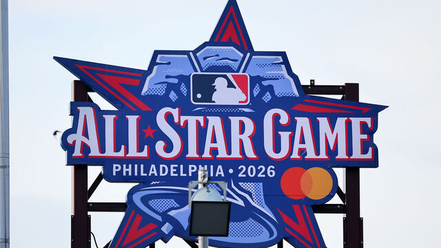 PHILADELPHIA, PA - MAY 05: A general view of the MLB 2026 All Star Game Logo during the game between the Philadelphia Phillies and the Athletics on May 5, 2026 at Citizens Bank Park in Philadelphia, Pennsylvania.