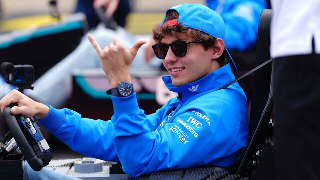 Mercedes driver Andrea Kimi Antonelli takes part in the LEGO car drivers' parade before the British Grand Prix at Silverstone Circuit, Towcester. Picture date: Sunday July 5, 2026.