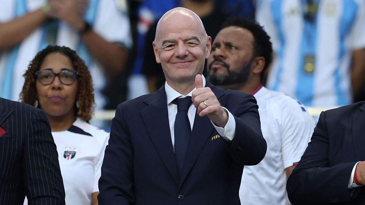 MIAMI GARDENS, FLORIDA - JULY 03: FIFA President Gianni Infantino is seen during the FIFA World Cup 2026 Round Of 32 match between Argentina and Cabo Verde at Miami Stadium on July 03, 2026 in Miami Gardens, Florida.