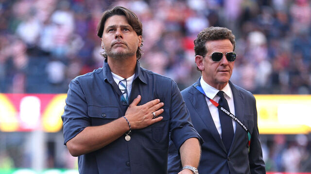 SEATTLE, WASHINGTON - JULY 06: Mauricio Pochettino, Head Coach of the United States, applauds fans after the 1-4 loss during the FIFA World Cup 2026 Round of 16 match between USA and Belgium at Seattle Stadium on July 06, 2026 in Seattle, Washington.