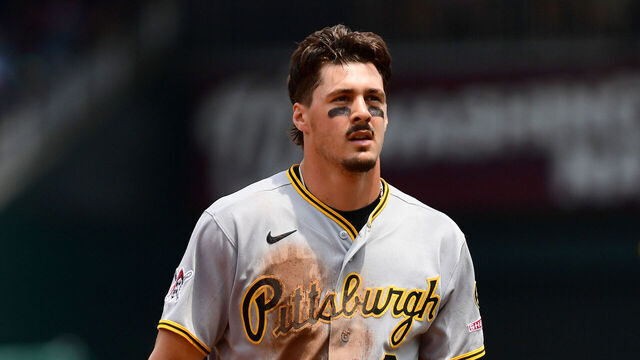 WASHINGTON, DC - JULY 05: Pirates shortstop Konnor Griffin (6) takes his helmet off after a third out during the Pittsburgh Pirates versus Washington Nationals Major League Baseball (MLB) game on June 5, 2026 at Nationals Park in Washington, D.C..